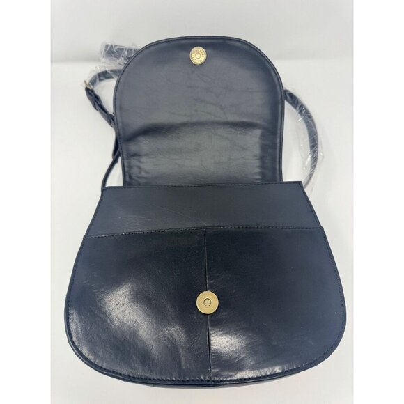 Tignanelle Crossbody Black Leather Saddle bag with Turquoise accence - Picture 5 of 14